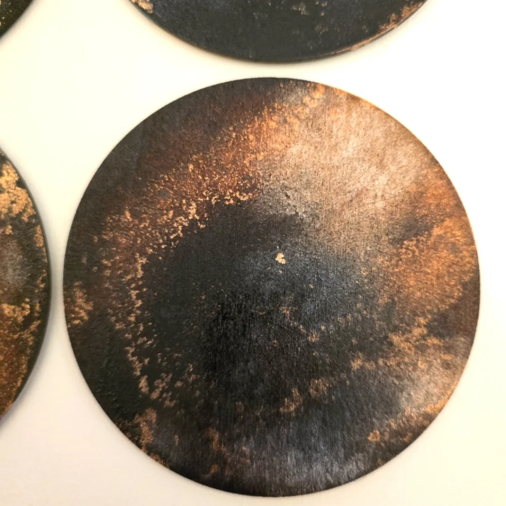 HANDCRAFTED & HANDPAINTED 6 Wood Coaster Set & Upcycled Single Light Switch Case - Picture 6 of 17
